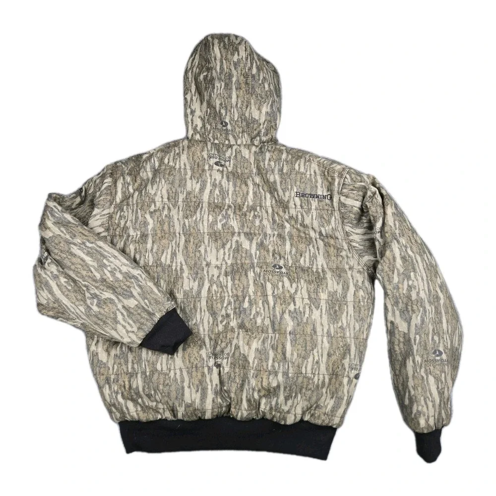 Browning Camo Jacket Coat Men's Size Small Hunting Reversible Gorpcore Mossy Oak